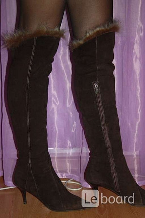 Ботфорты сапоги fabiani италия 39 38 размер коричневые замша зима мех таскана зимние женские сапожки Москва - изображение 1