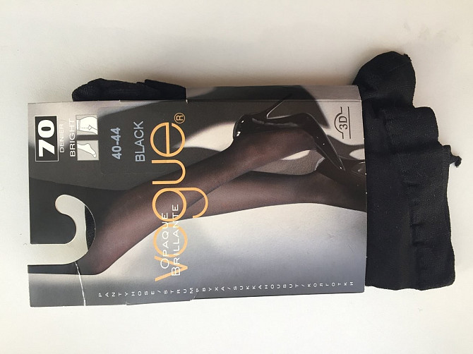 Колготки новые voque 44 46 м 70 den черные плотные полиамид эластан сумки гетры гольфины колготы гол Москва - изображение 1