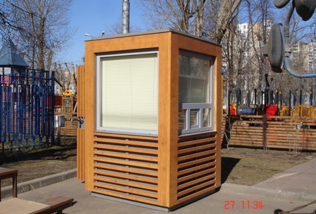 Пост охраны размеры 1,6х1,6х2,5м стиль «Эко» бруски лиственницы Москва - изображение 1