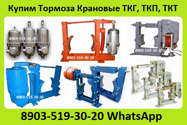 Куплю Тормоза Крановые ТКГ-160. ТКГ-200. ТКГ-300. ТКТ-200. ТКТ-300. ТКП-200. ТКП-400. ТКП-500. Москва - изображение 1