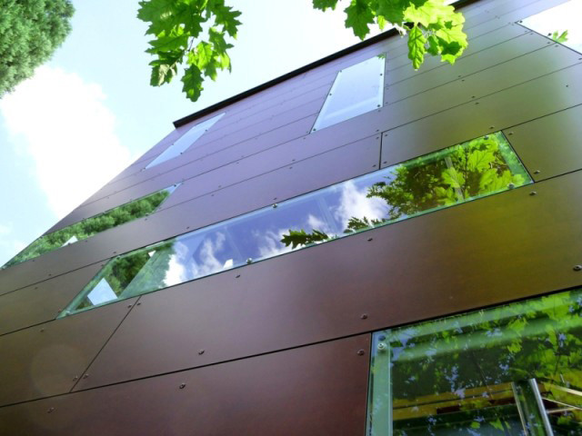 Фасадный архитектурный декоративный бумажно-слоистый ДБСП, пластик HPL для наружной отделки зданий Москва - изображение 1