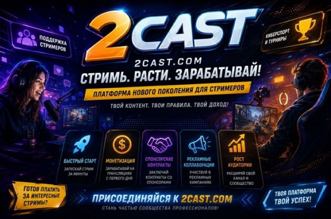 Онлайн-платформа 2Cast – революция в стриминге Москва - изображение 1