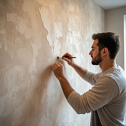 Нанесение декоративной штукатурки «Карта Мира» в СПб и Ло Санкт-Петербург